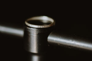 Hammered square silver dainty stacking ring made of sterling silver