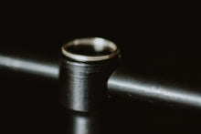 Load image into Gallery viewer, Smooth square silver stacking ring on a stand